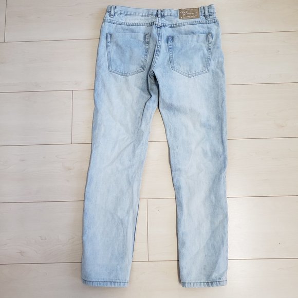 One Teaspoon Light Wash Destroyed Trashed Denim Jeans Sz 27 - Picture 3 of 14